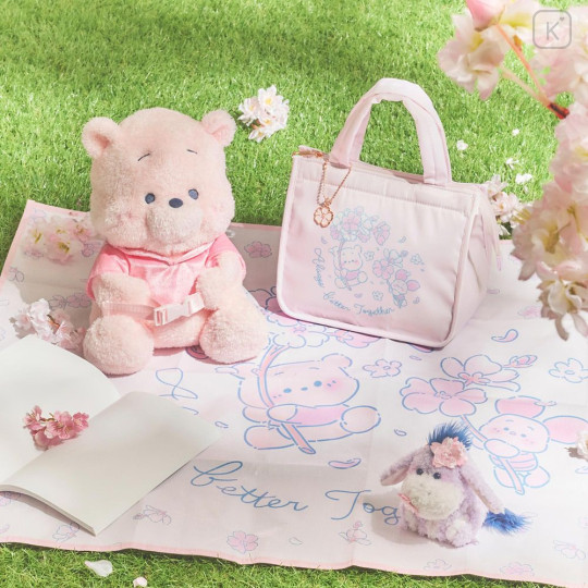 Japan Disney Store Travel Fluffy Neck Pillow Cushion - Piglet & Pooh : Sakura Collection 2026 Plush Style - 4