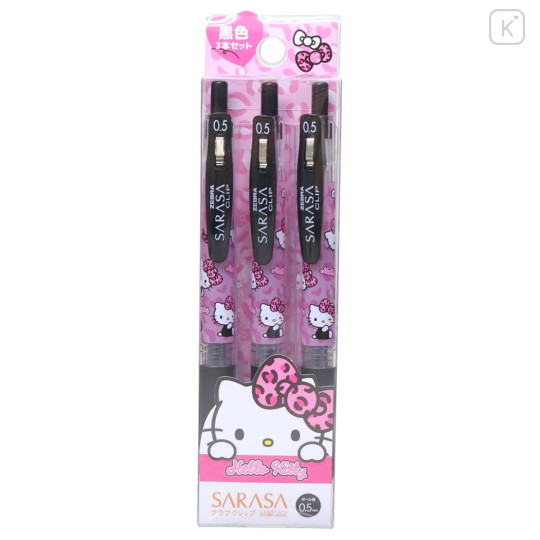 Japan Sanrio Sarasa Clip Gel Pen Set - Hello Kitty : Leopard Pink - 1