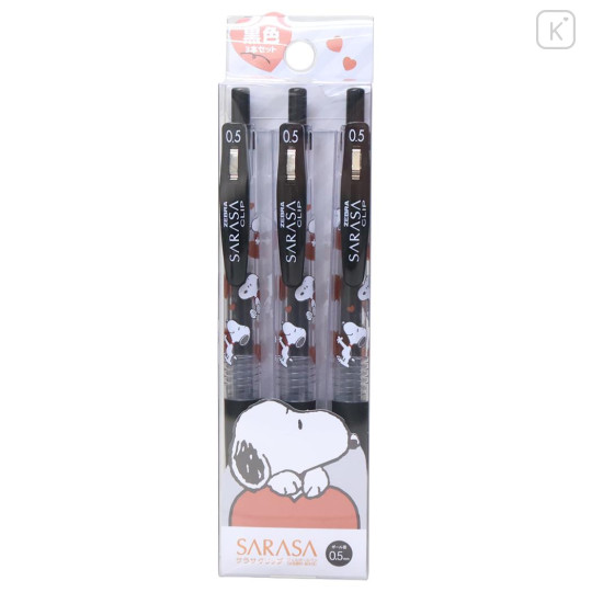 Japan Peanuts Sarasa Clip Gel Pen Set - Snoopy & Woodstock : Love - 1