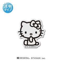 Japan Sanrio Line Art Transparent Sticker - Hello Kitty