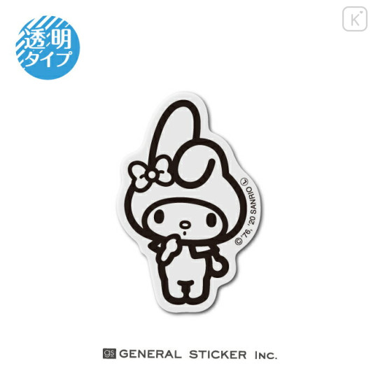 Japan Sanrio Line Art Transparent Sticker - My Melody - 1