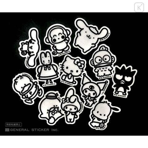 Japan Sanrio Line Art Transparent Sticker - Hangyodon - 4