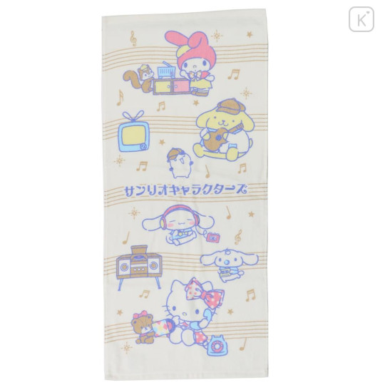 Japan Sanrio Jacquard Face Towel - Characters Retro Music - 1