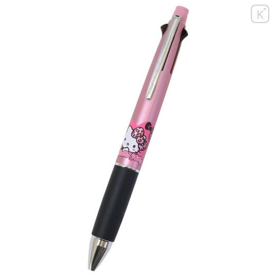 Japan Sanrio Jetstream 4&1 Multi Ballpoint Pen + Mechanical Pencil - Hello Kitty : Leopard Pink - 3