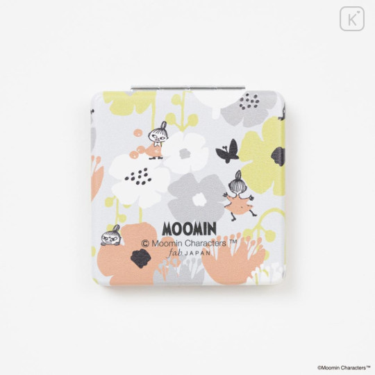 Japan Moomin 2-sided Compact Mirror - Little My : Flora Kukkia Grey - 2