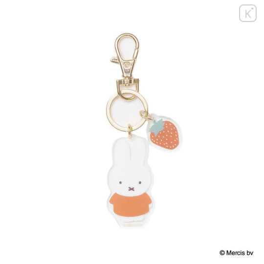 Japan Miffy Acrylic Keychain 2 Charm - Miffy : Red & Pink Strawberry - 1