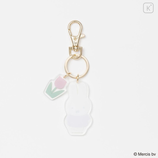 Japan Miffy Acrylic Keychain 2 Charm - Miffy : Red & Pink Tulip - 2
