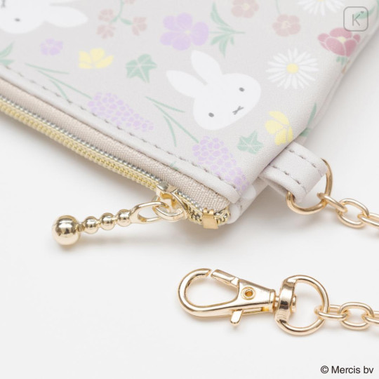 Japan Miffy Pass Case Card Holder & Coin Case - Miffy : Floral Face A - 3