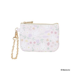 Japan Miffy Pass Case Card Holder & Coin Case - Miffy : Floral Face B