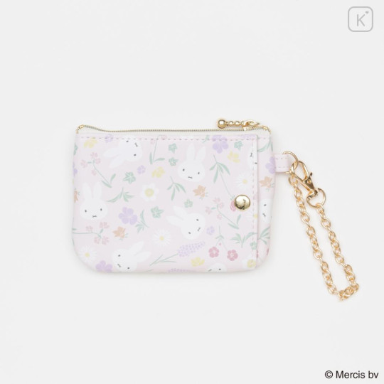 Japan Miffy Pass Case Card Holder & Coin Case - Miffy : Floral Face B - 2
