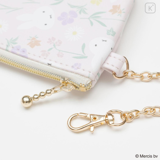 Japan Miffy Pass Case Card Holder & Coin Case - Miffy : Floral Face B - 3