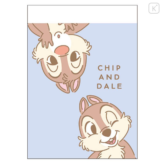 Japan Disney Mini Notepad - Chip & Dale : Wink Blue - 1