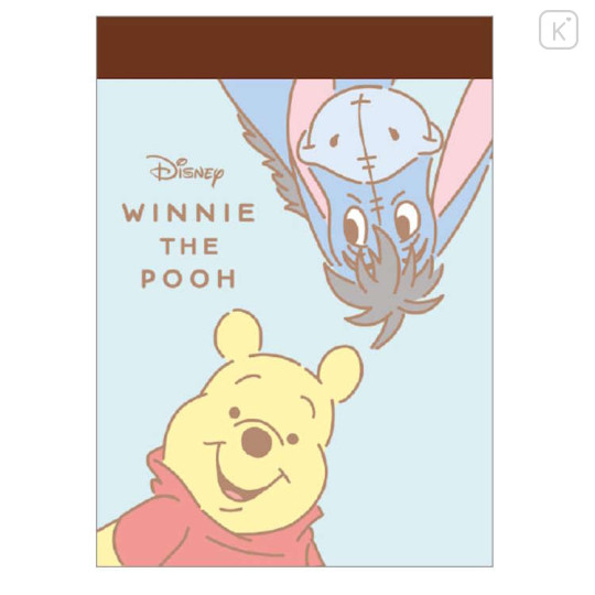 Japan Disney Mini Notepad - Eeyore & Pooh : Mint - 1