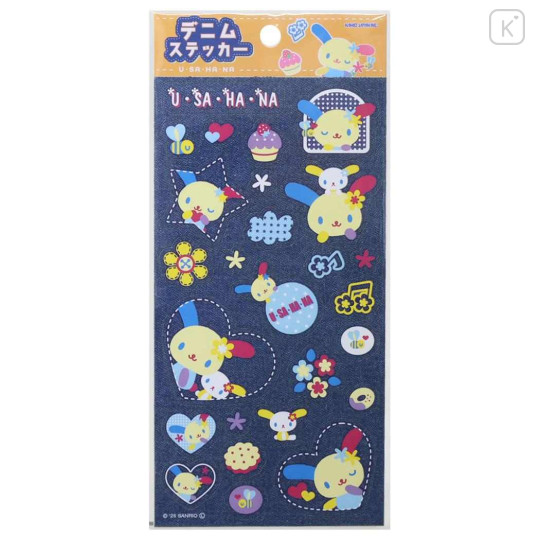 Japan Sanrio Sticker - Usahana : Denim - 1