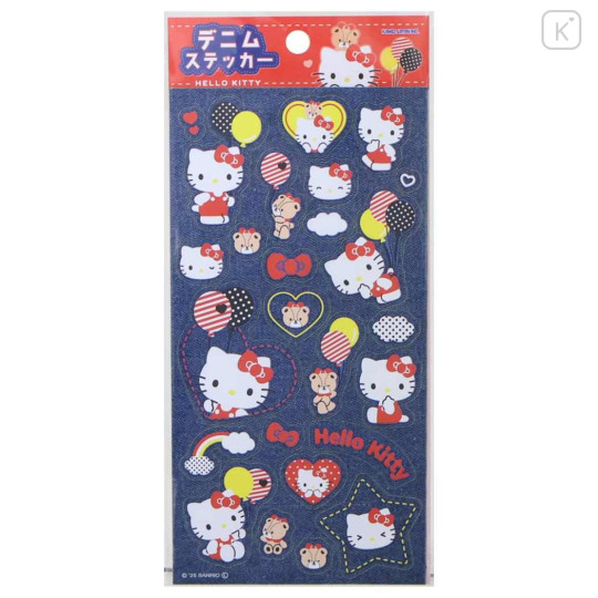Japan Sanrio Sticker - Hello Kitty : Denim - 1