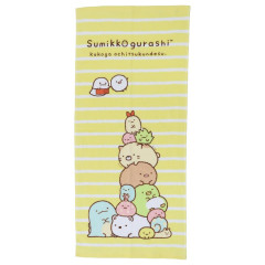 Japan San-X Jacquard Face Towel - Sumikko Gurashi : Yellow Stripe