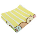 Japan San-X Jacquard Face Towel - Sumikko Gurashi : Yellow Stripe - 3