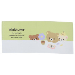 Japan San-X Jacquard Face Towel - Rilakkuma : Basic Rilakkuma Flower