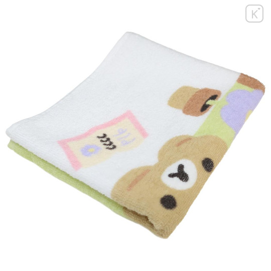 Japan San-X Jacquard Face Towel - Rilakkuma : Basic Rilakkuma Flower - 3