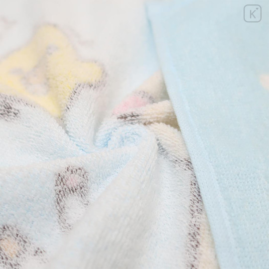 Japan San-X Jacquard Face Towel - Kiiroitori & Korilakkuma & Rilakkuma : Drawing Blue - 2