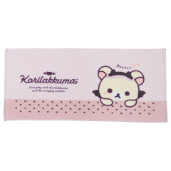 Japan San-X Jacquard Face Towel - Korilakkuma : Korilakkuma's Little Devil Feeling Pink