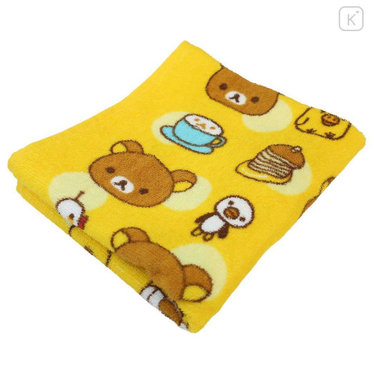 Japan San-X Jacquard Face Towel - Kiiroitori & Rilakkuma : Basic Rilakkuma Favorite Things Yellow - 3