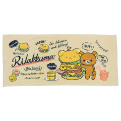 Japan San-X Jacquard Face Towel - Rilakkuma : Basic Rilakkuma Favorite Things Enjoy Food