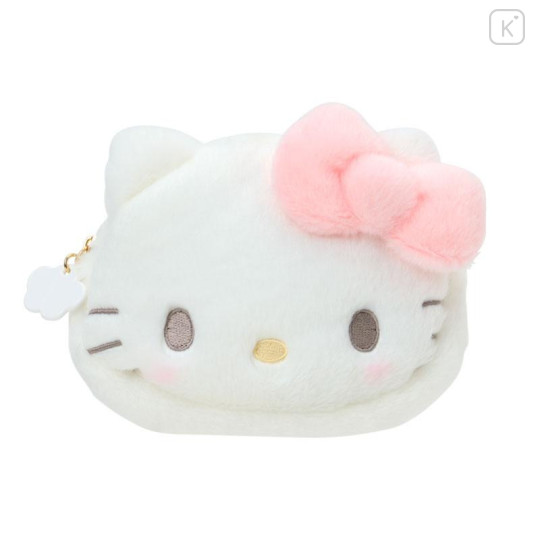 Japan Sanrio Original Face-shaped Pouch - Hello Kitty : Nap on Fluffy White Cloud - 1