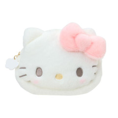 Japan Sanrio Original Face-shaped Pouch - Hello Kitty : Nap on Fluffy White Cloud