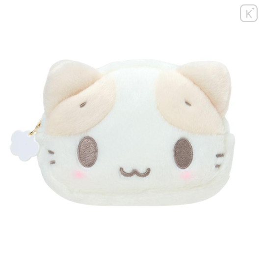 Japan Sanrio Original Face-shaped Pouch - Masyumaro : Nap on Fluffy White Cloud - 1