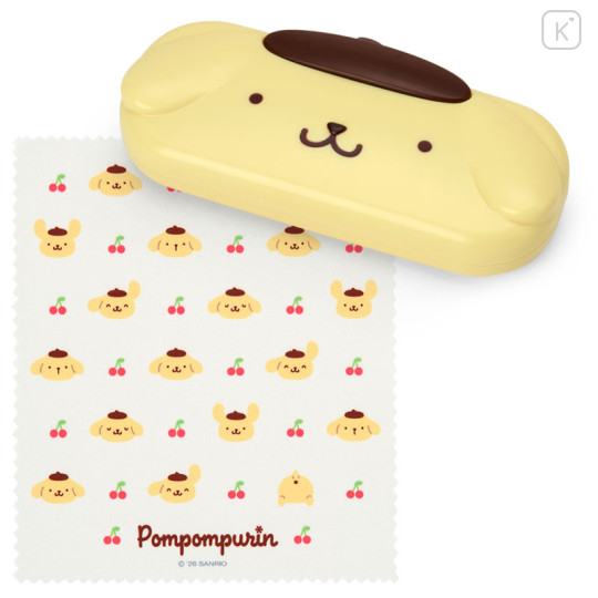 Japan Sanrio Original Glasses Case - Pompompurin : Face Shaped - 1