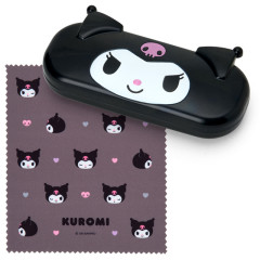 Japan Sanrio Original Glasses Case - Kuromi : Face Shaped