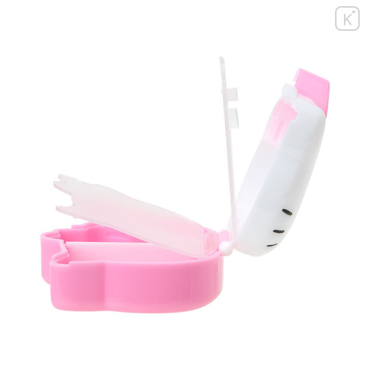 Japan Sanrio Original Medicine Case - Hello Kitty : Face Shaped Pink - 3