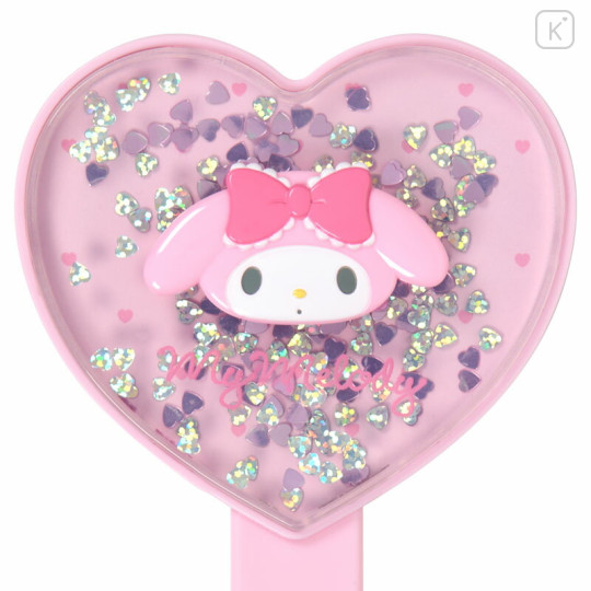 Japan Sanrio Original Hand Mirror - My Melody : Sparkling Sequins Heart Shaped - 3