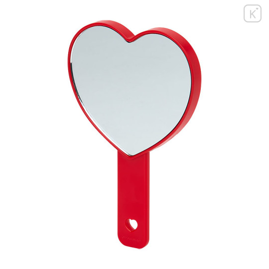Japan Sanrio Original Hand Mirror - Hello Kitty : Sparkling Sequins Heart Shaped - 2