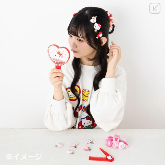 Japan Sanrio Original Hand Mirror - Cinnamoroll : Sparkling Sequins Heart Shaped - 4