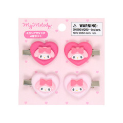 Japan Sanrio Original Mini Hair Clip Set - My Melody : Heart