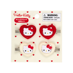 Japan Sanrio Original Mini Hair Clip Set - Hello Kitty : Heart