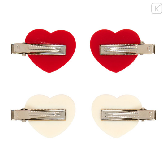 Japan Sanrio Original Mini Hair Clip Set - Hello Kitty : Heart - 3