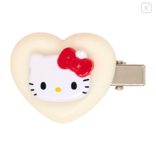 Japan Sanrio Original Mini Hair Clip Set - Hello Kitty : Heart - 5