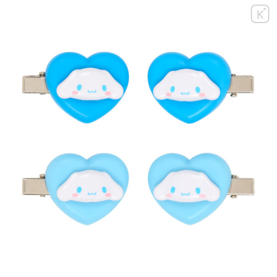 Japan Sanrio Original Mini Hair Clip Set - Cinnamoroll : Heart - 2