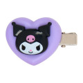 Japan Sanrio Original Mini Hair Clip Set - Kuromi : Heart - 4