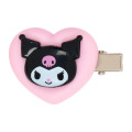 Japan Sanrio Original Mini Hair Clip Set - Kuromi : Heart - 5