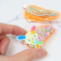 Japan Sanrio Sequins Hair Clip Set - Usahana : Glitter Star Orange - 2
