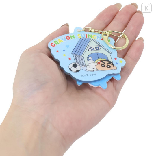 Japan Crayon Shin-chan Acrylic Keychain - Shiro : Spinning - 2