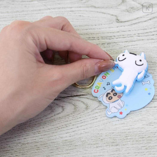 Japan Crayon Shin-chan Acrylic Keychain - Shiro : Spinning - 3