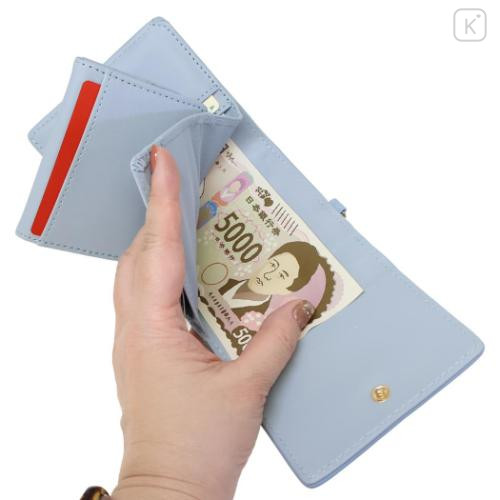 Japan Peanuts Quilted Trifold Wallet - Snoopy & Woodstock : Sky Blue - 4