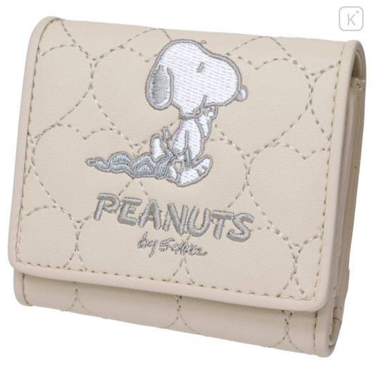 Japan Peanuts Quilted Trifold Wallet - Snoopy : Beige - 1