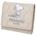 Japan Peanuts Quilted Trifold Wallet - Snoopy : Beige - 1