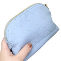 Japan Peanuts Quilted Cosmetic Pouch - Snoopy & Woodstock : Sky Blue - 2